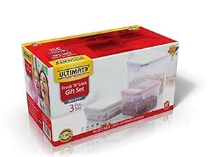 Buy Ultimate Fresh 'N' Lock Gift set of 3 Rectangular Containers Online ...