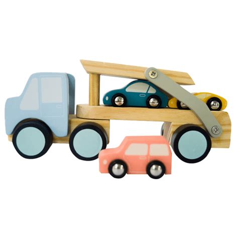Playbox Car Carrier Truck and Cars Wooden Toy Set with 1 Carrier Truck ...