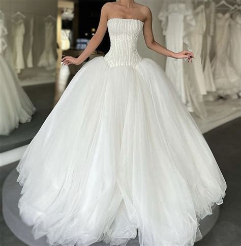 Pin by SevenFourteen on Quick Saves | Bridal dresses, Tulle wedding dress, Wedding dresses beaded