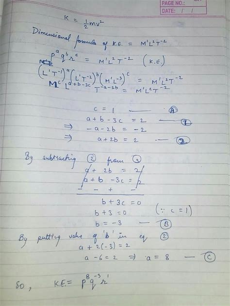 If velocity p, acceleration q, density r are taken as fundamental ...