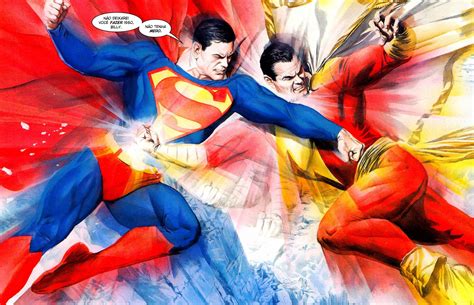 Justice by Alex Ross Superman vs Captain Marvel | Shazam comic ...