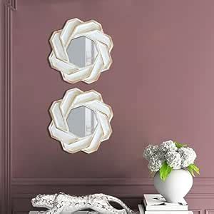 Buy Art Street Set of 2 Solid Framed Wall Mirrors for Home Dcor Round ...