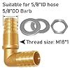 Uenede 2PCS Solid Brass 90°Elbow Barb Bulkhead Fitting 5/8”OD Barb ...