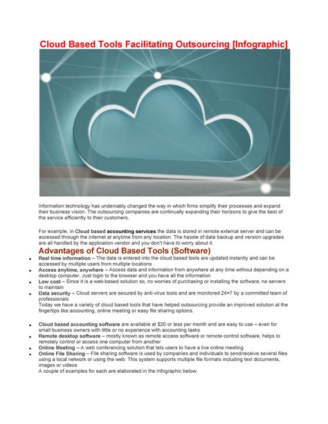 Cloud Based Tools Facilitating Outsourcing [Infographic] - Warning: TT ...