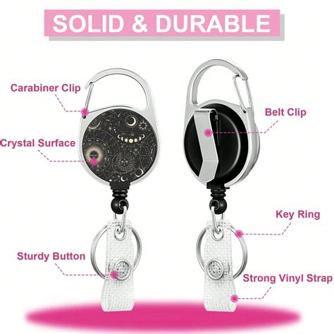 Porta credenciales Heavy Duty de 3 unidades con carrete retráctil, clip ...