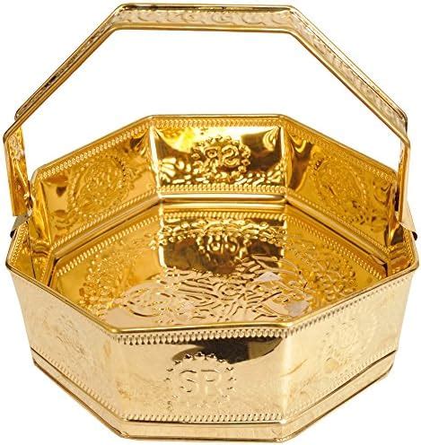 Exotic India Puja Flower Basket (With Figures of Lakshmi Ji and Ganesha ...
