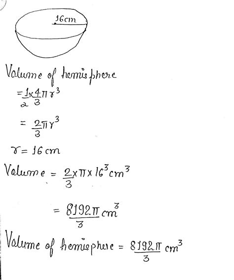 Hemisphere Volume Formula