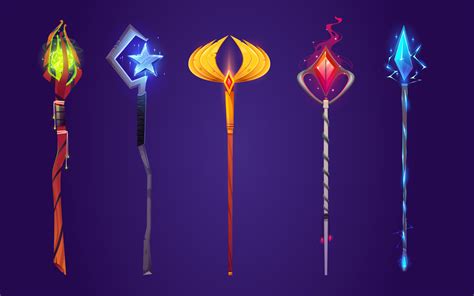 Magic vector staff, wizard game fantasy stick 23211890 Vector Art at ...