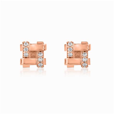 Rose Gold Zeek Earrings - Zevar Amaze