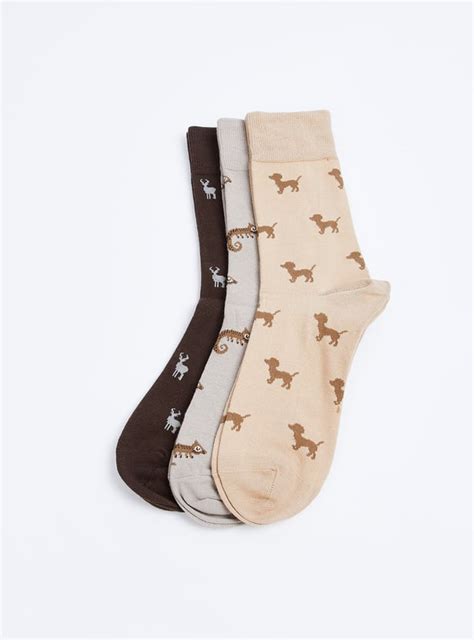 Buy Men Printed Crew Length Socks - Pack of 3 Online at just Rs. 299.0 ...