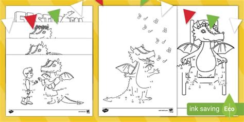 Taflen Weithgaredd Yr Eisteddfod: Dot-i-Ddot Tanwen - Twinkl