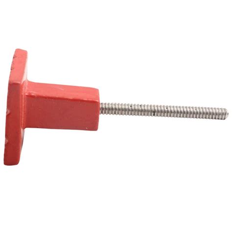 Red Square Metal Knobs