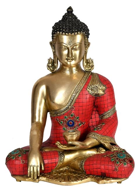 Exotic India Tibetan Buddhist Lord Buddha in Earth Touching Gesture ...