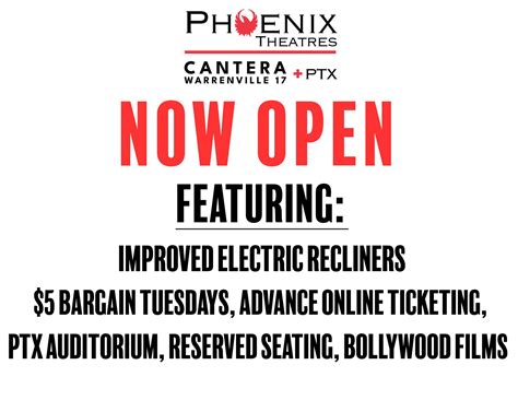 Theater + Tickets - Phoenix Theatres Cantera Warrenville 17 + PTX ...