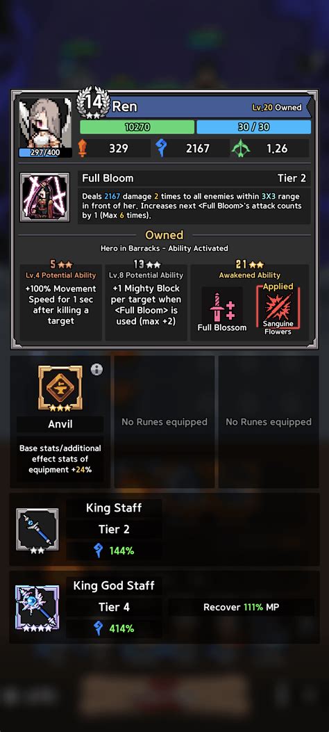 The most useless staff on Ren. Even with 100% mp recovered they still ...