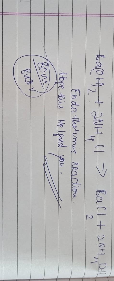 take about 2 gram barium Hydroxide in a test tube and one gram of ...
