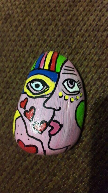 Acrylic Rock Painting of Faces Tutorial 的图像结果