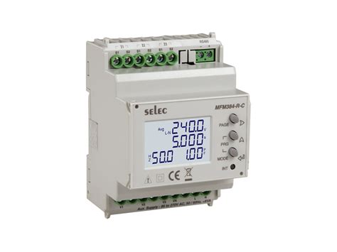 Selec MFM384-R-C-CE Rail mount LCD multifunction meter with RS485 ...