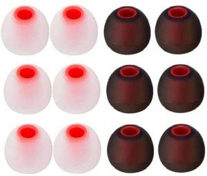 BUMTECH 12 red white Earbuds for Earphones Medium Size (12 Pcs (6 Pair ...