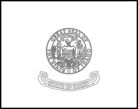 Idaho Flag Coloring Page - State Flag Drawing - Flags Web