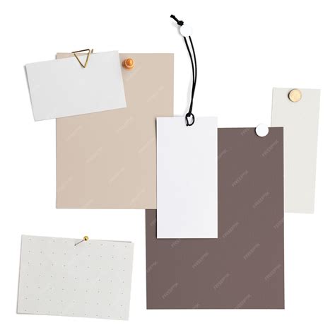 Blank notes png memo papers sticker set | Premium Photo