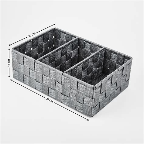 Buy Wilton Norma Polypropylene 3-Partition Storage Basket from Home ...