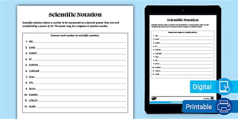 Sixth Grade Scientific Notation Math Worksheet - Twinkl