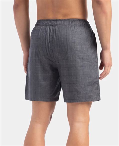 Buy Tencel Lyocell Cotton Checkered Boxer Shorts with Side Pockets ...