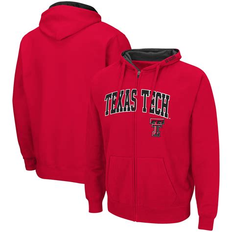 Men's Colosseum Red Texas Tech Red Raiders Arch & Logo 3.0 Full-Zip Hoodie