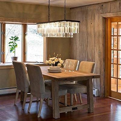 Buy Moooni Industrial Rectangle Crystal Chandelier Rectangular Pendant ...