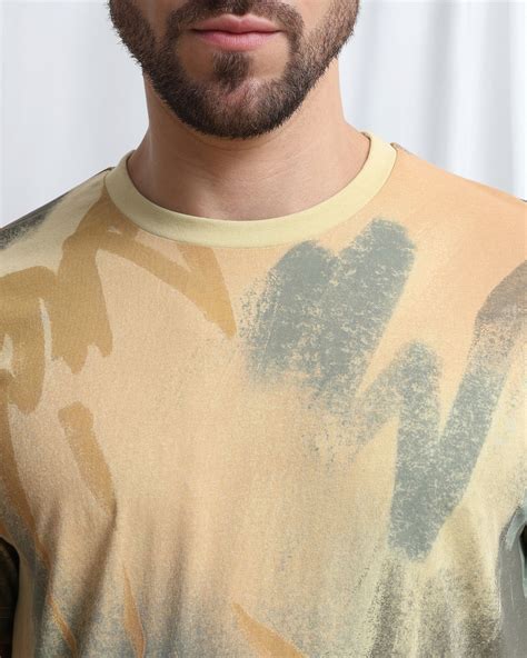Buy Yellow Abstract Print T-shirt Online at Muftijeans