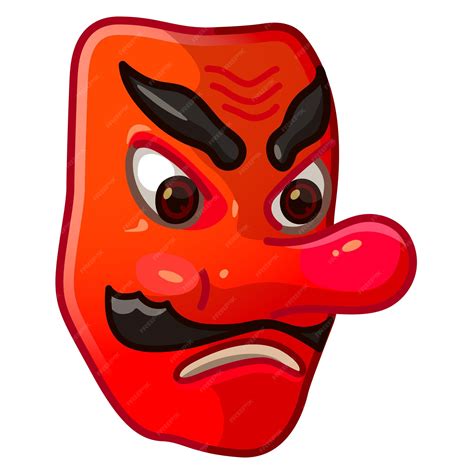 Hochwertiges Emoticon Roter Teufel Emoticon Gesicht Emoji Tengu ...