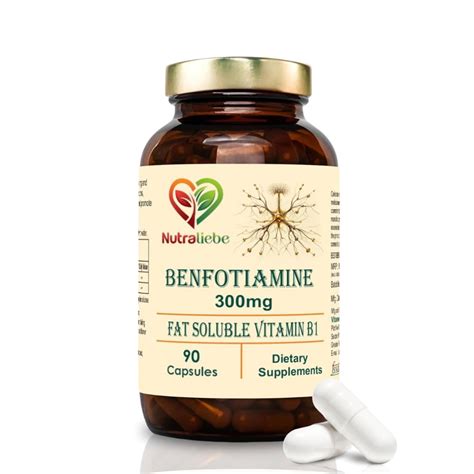 NutraLiebe Benfotiamine 300mg - Fat Soluble Vitamin B1 for Nerve Health ...