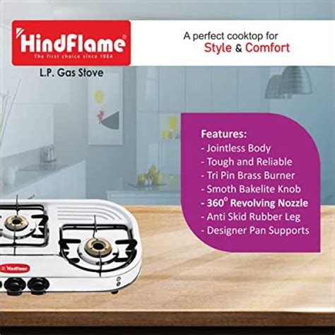 Hindflame 3 Burner Galaxy Stainless Steel LPG Gas Stove, (with Extra ...