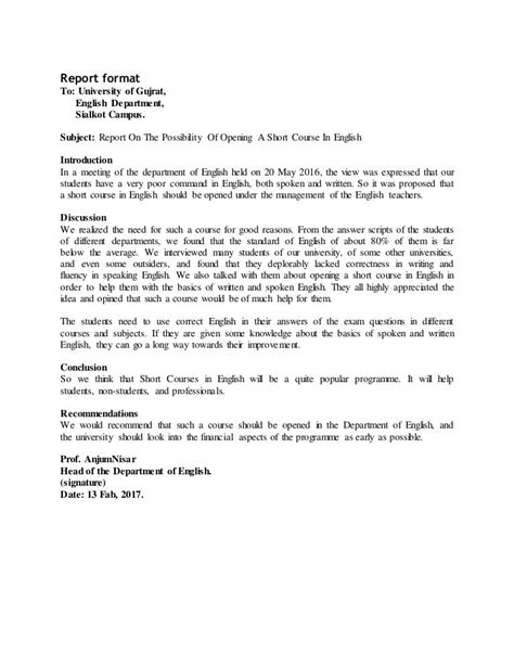 Image result for Written Report Format