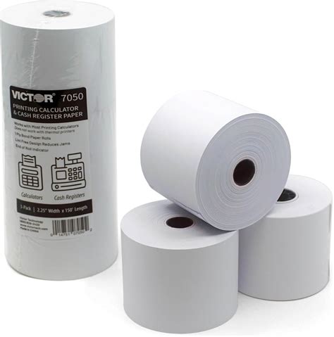 Victor 7050 Compact White Paper Rolls for Handheld and Portable ...