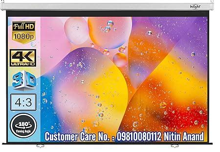 Inlight Universal 100 Inch Diagonal 7X5 in 4:3 Ratio Format No Autolock ...