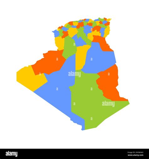 Algeria political map of administrative divisions - provinces. Blank colorful vector map Stock ...