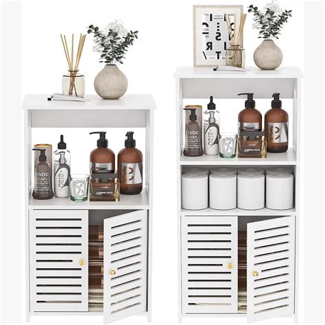 Gracie Oaks Bathroom Storage Cabinet, 4-Tier Small Floor Cabinet ...