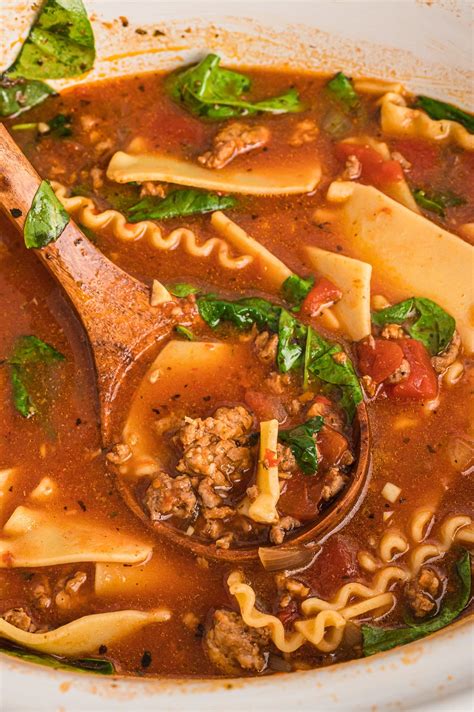 Slow Cooker Lasagna Soup - The Magical Slow Cooker