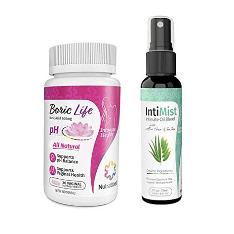 Buy NutraBlast Boric Acid Suppositories 600mg (30 Count) w/ Intimist ...