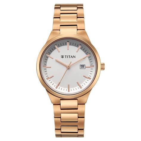 Buy Online Titan Workday Wonders Quartz Analog Silver Dial Rose Gold ...