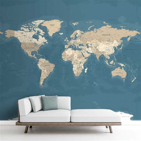 Vintage Wallpaper in Blue and Beige Background | Life n Colors