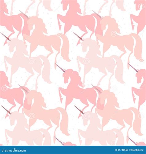 Pink Unicorns. Seamless Pattern. Fairytale Background with Cute Silhouettes of Unicorns. Stock ...