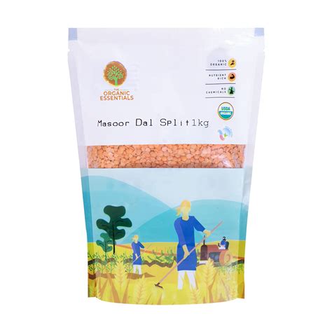 The Organic Essentials USDA Certified Dals & Pulses - 1 kg (Masoor Dal ...