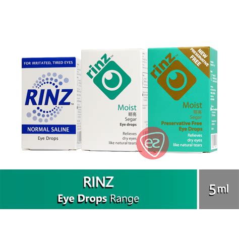 Rinz Eye Drops 5ml ( Rinz Normal Saline Eye Drops / Rinz Moist Eye Drops / Rinz Moist ...