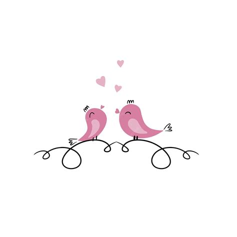Premium Vector | Silhouettes cute birds sing in love stylish card for ...