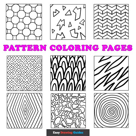 Easy Pattern Coloring Pages - 55 Printable Sheets