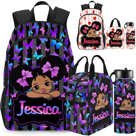 Artsadd Custom Kids Backpack with Lunch Bag Personalized Backpacks with ...