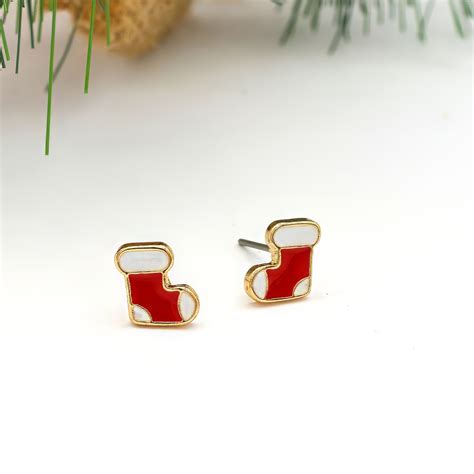 Christmas Stocking Stud Earrings - Earsense - Earrings for sensitive ears